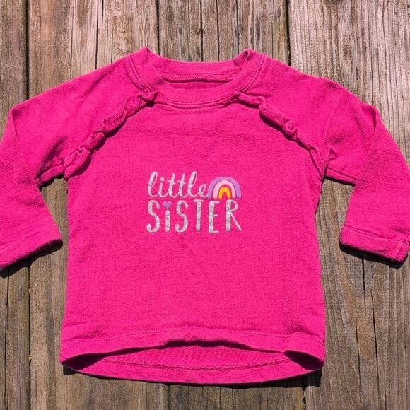 Carter's 18 Month Pink Little Sister Rainbow Sweatshirt - Picture 1 of 8
